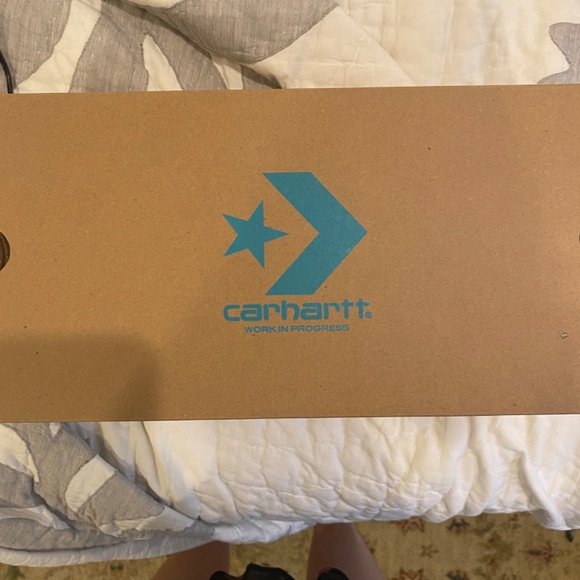 Brand New Converse Carhartt WIP x Renew Chuck 70 High Navy/Brown Sneakers - Picture 7 of 8